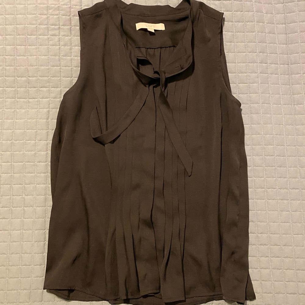 Black pleated LOFT blouse